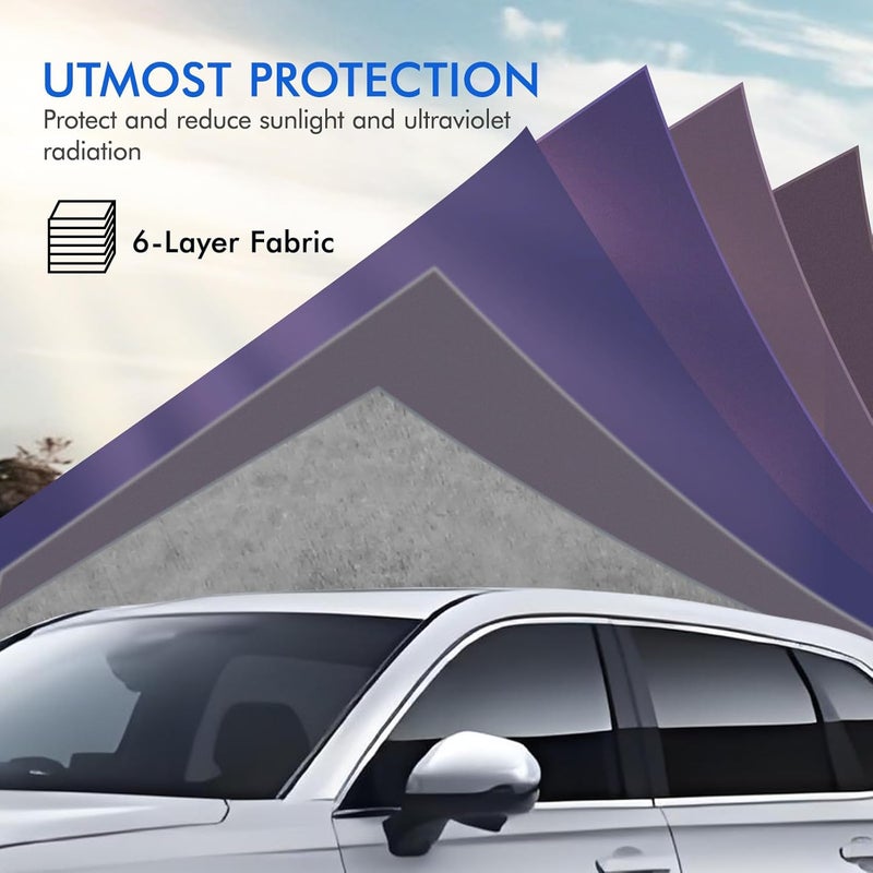 DINGHAO Car Cover Waterproof All Weather, 6 Layers Outdoor Full Exterior Cover Rain Sun UV Snowproof Protection with Zipper Cotton, Mirror Pocket for Honda CR-V - Image 4